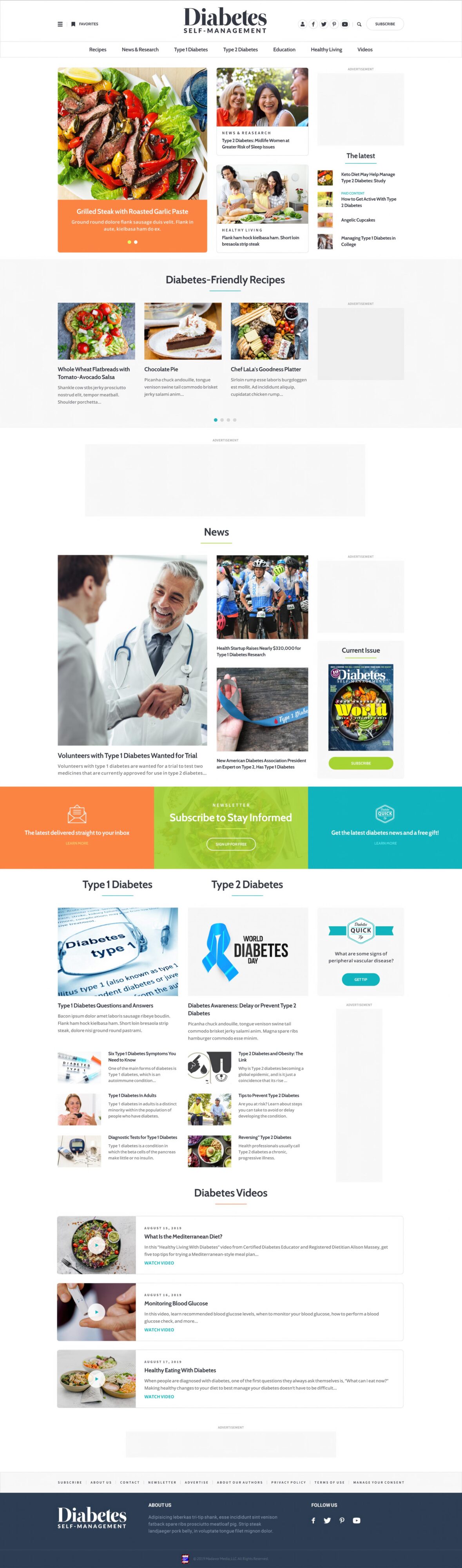 dsm-website Diabetes Self Management website homepage