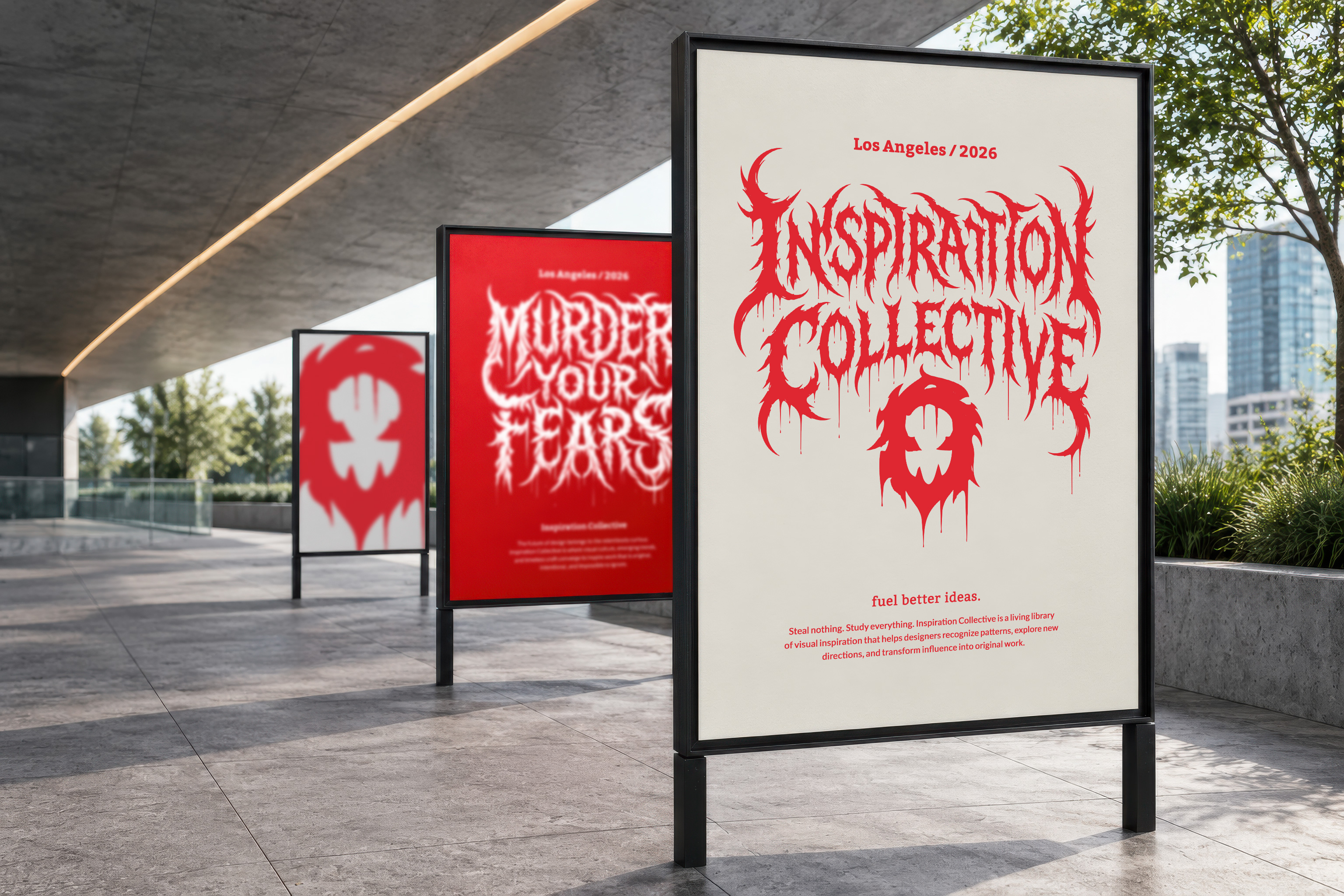 Inspiration Collective posters outside in street ads